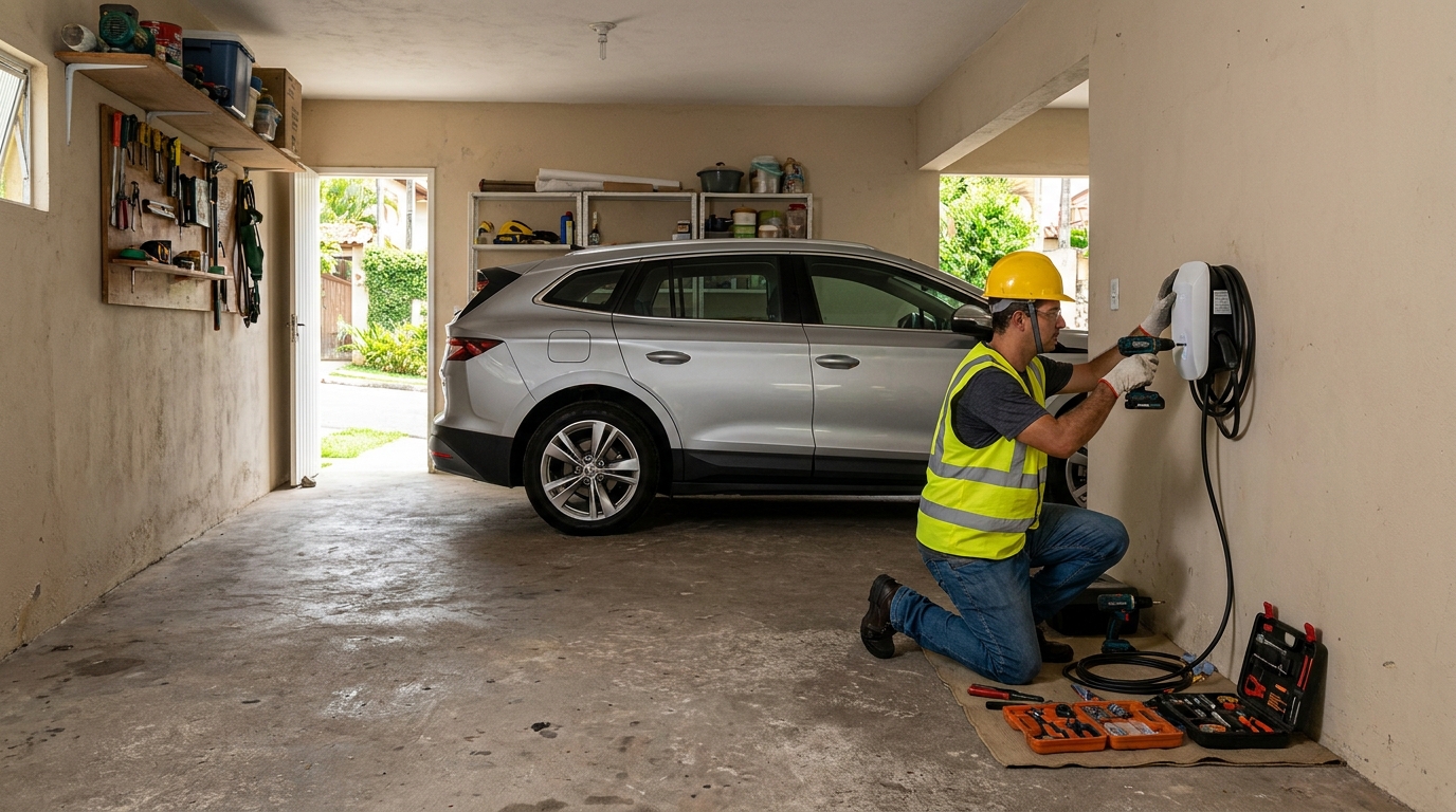 Instalação em garagem ou condomínio em Joinville‑SC