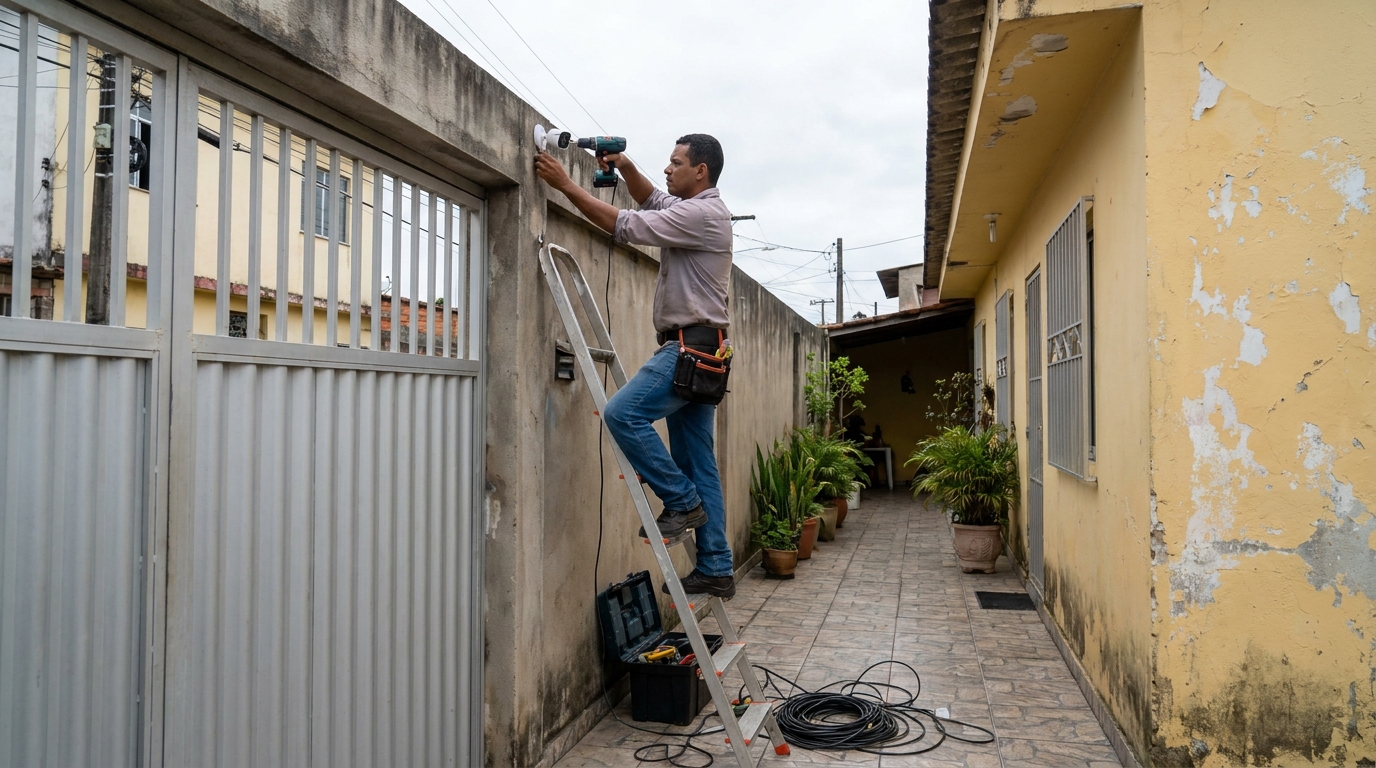 Passagem de cabeamento em Joinville‑SC