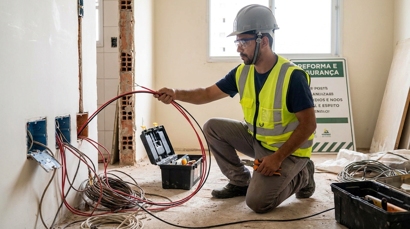 Substituição de fios antigos em Joinville‑SC